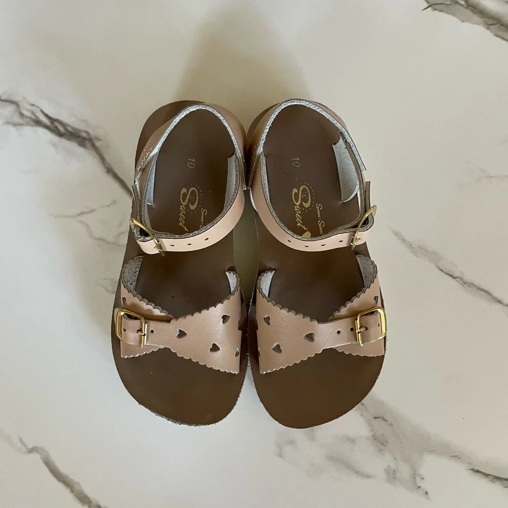 Salt Water Kids Latte Sweet Heart Sandals
